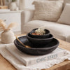 Sina Nesting Decorative Bowls Set of 3 | Rustic Black Teak Wood