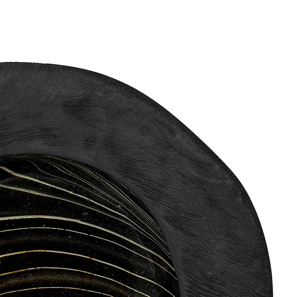 Decorative Organic Accent Bowl | Live Edge | 12" Black Teak Wood