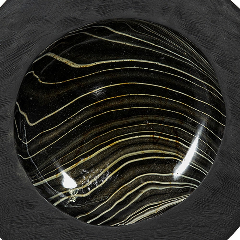 Decorative Organic Accent Bowl | Live Edge | 12" Black Teak Wood