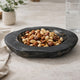 Decorative Organic Accent Bowl | Live Edge | 12" Black Teak Wood