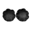 Decorative Bowls Set of 2 | Organic Ruffled Edges | Onyx Black Teak Wood