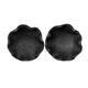 Decorative Bowls Set of 2 | Organic Ruffled Edges | Onyx Black Teak Wood