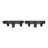 12" Display Stand Set of 2 | Footed Tripod Legs | Black Teak Wood