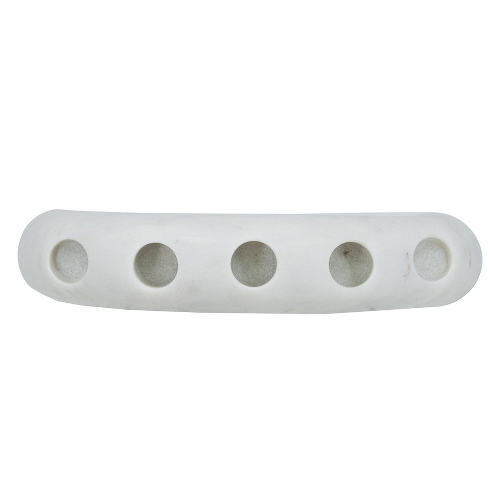 Arched Taper Candle Holder | Modern 10" White Marble | Holds 4 Candles