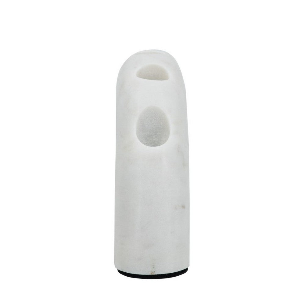 Arched Taper Candle Holder | Modern 10" White Marble | Holds 4 Candles