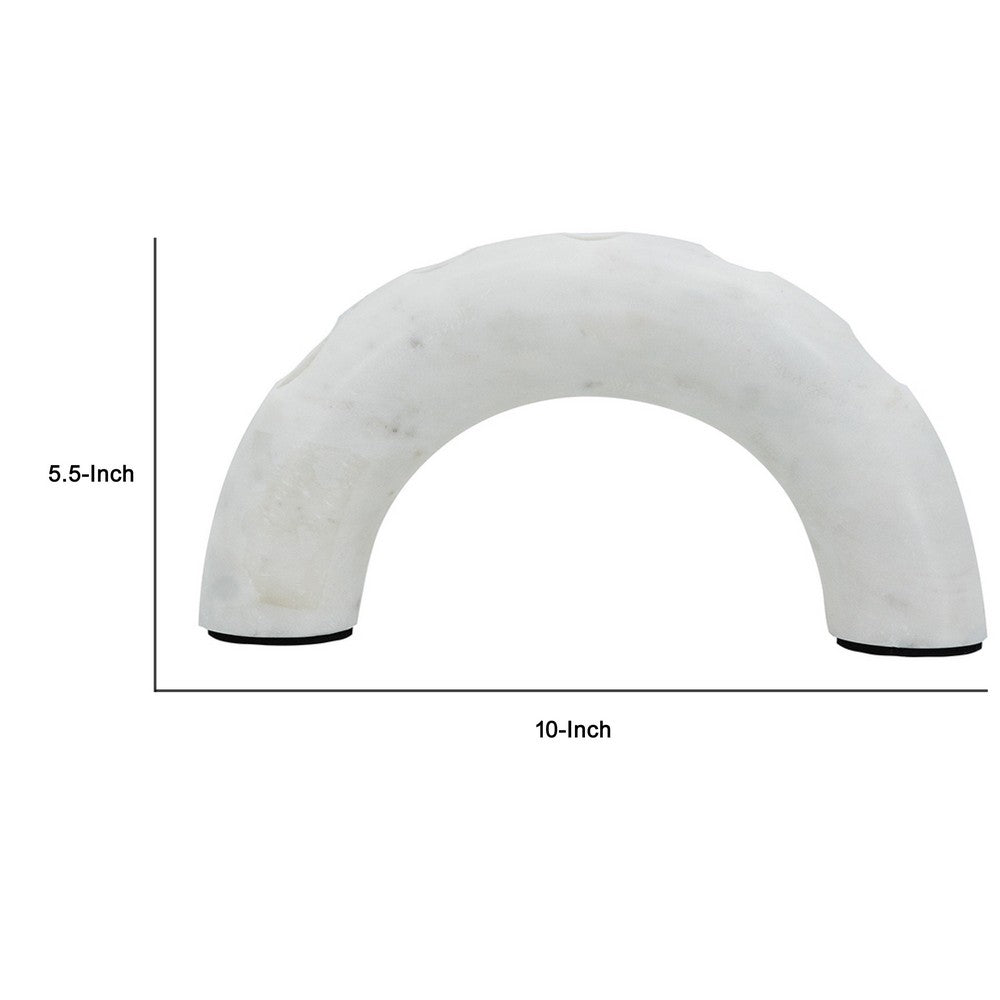 Arched Taper Candle Holder | Modern 10" White Marble | Holds 4 Candles