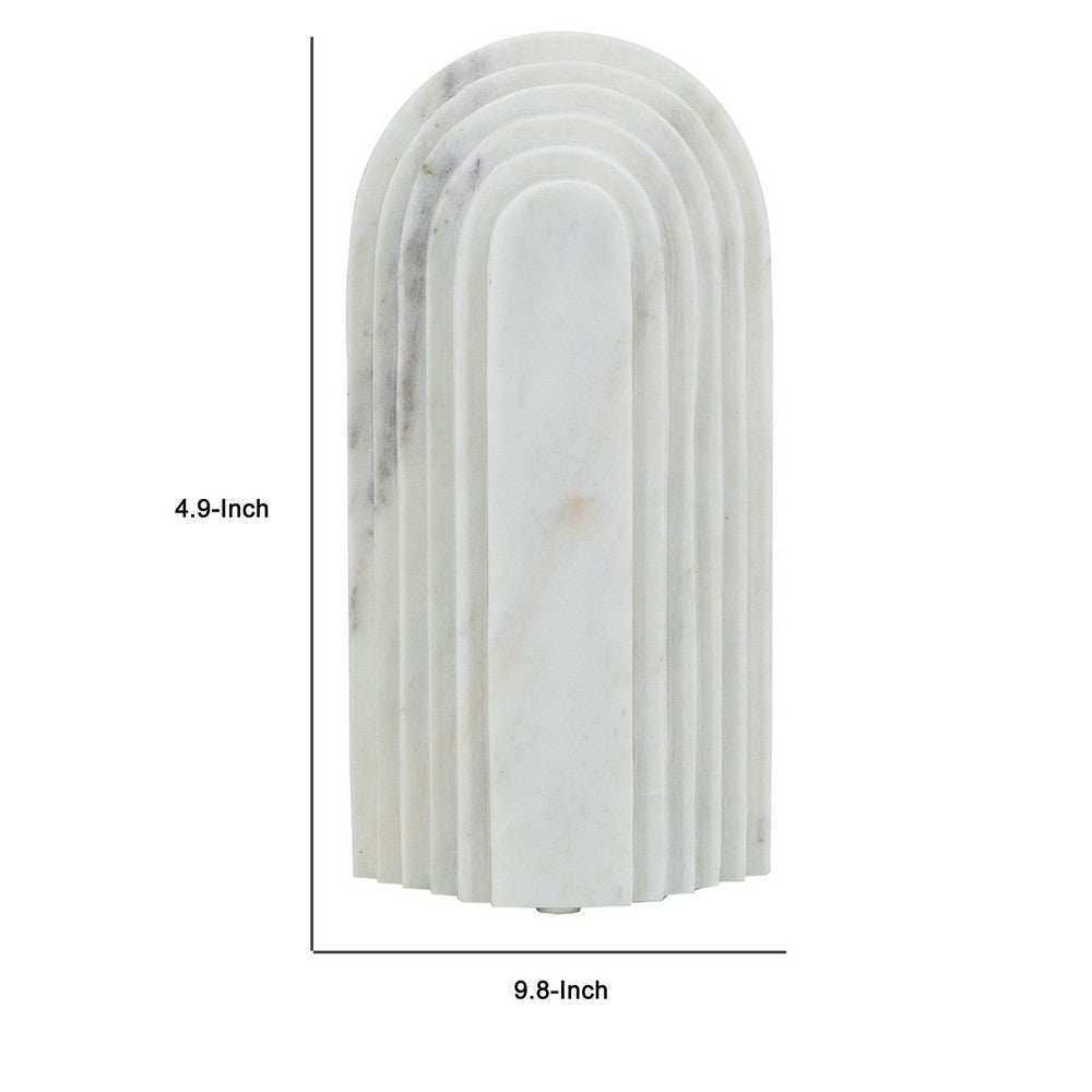 Koa Decorative Arched Roman Architecture Sculpture | 10" White Marble