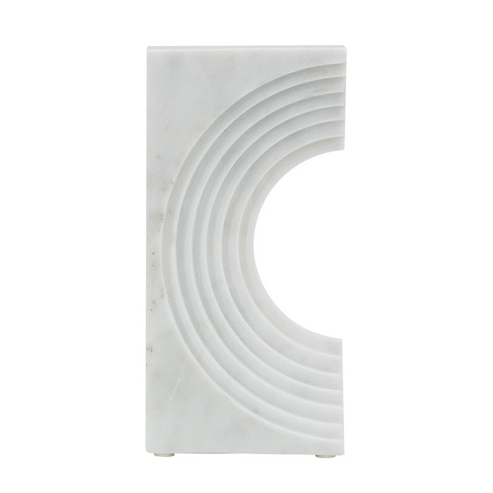 Koa Decorative Roman Sculpture | Layered Architecture | 10" White Marble