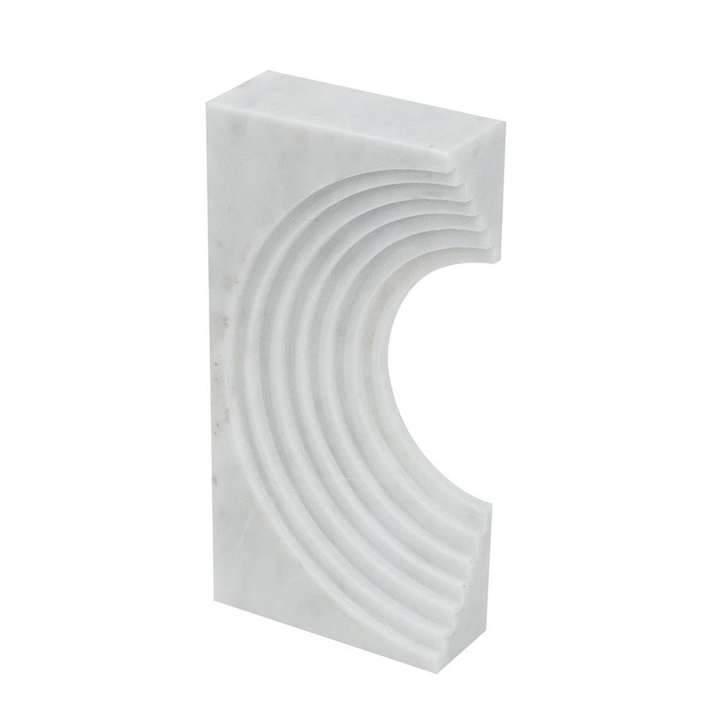 Koa Decorative Roman Sculpture | Layered Architecture | 10" White Marble