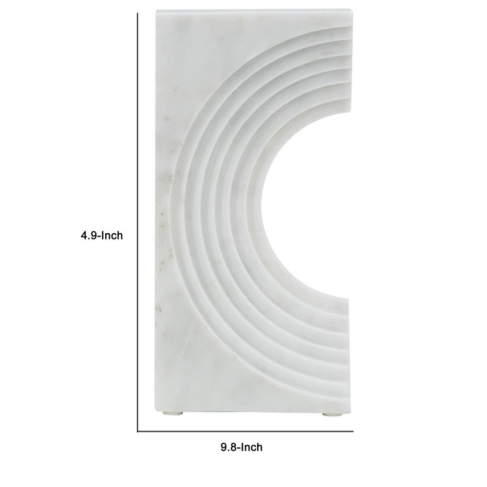 Koa Decorative Roman Sculpture | Layered Architecture | 10" White Marble