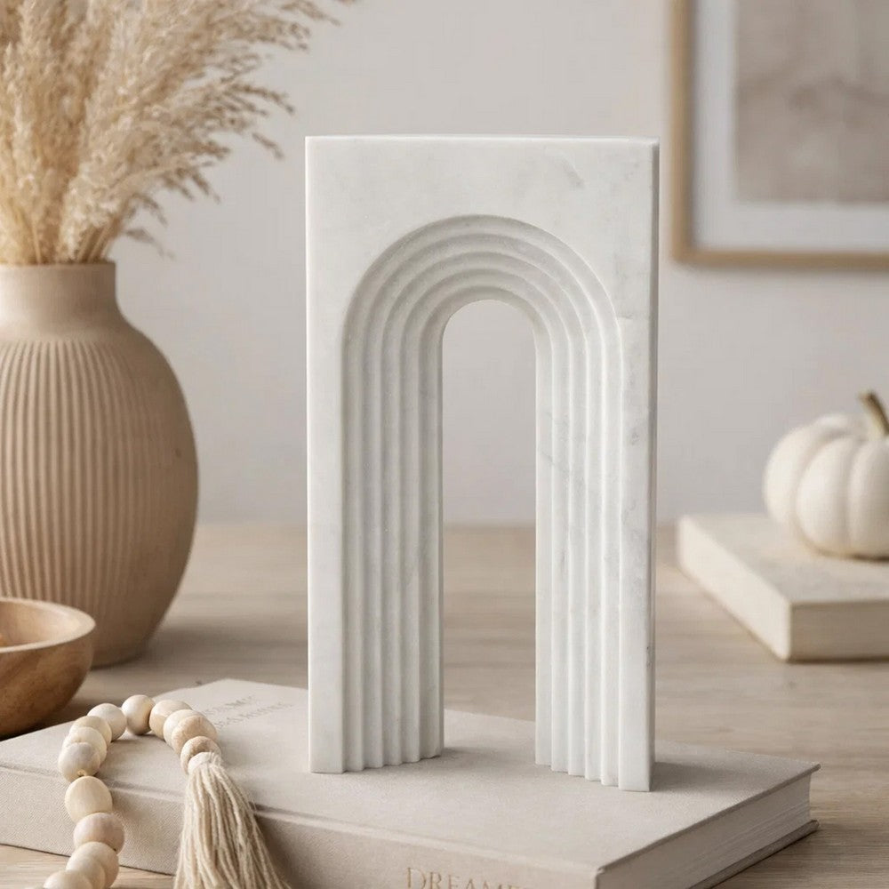Koa Decorative Roman Sculpture Arch Doorway Design | 10" White Marble