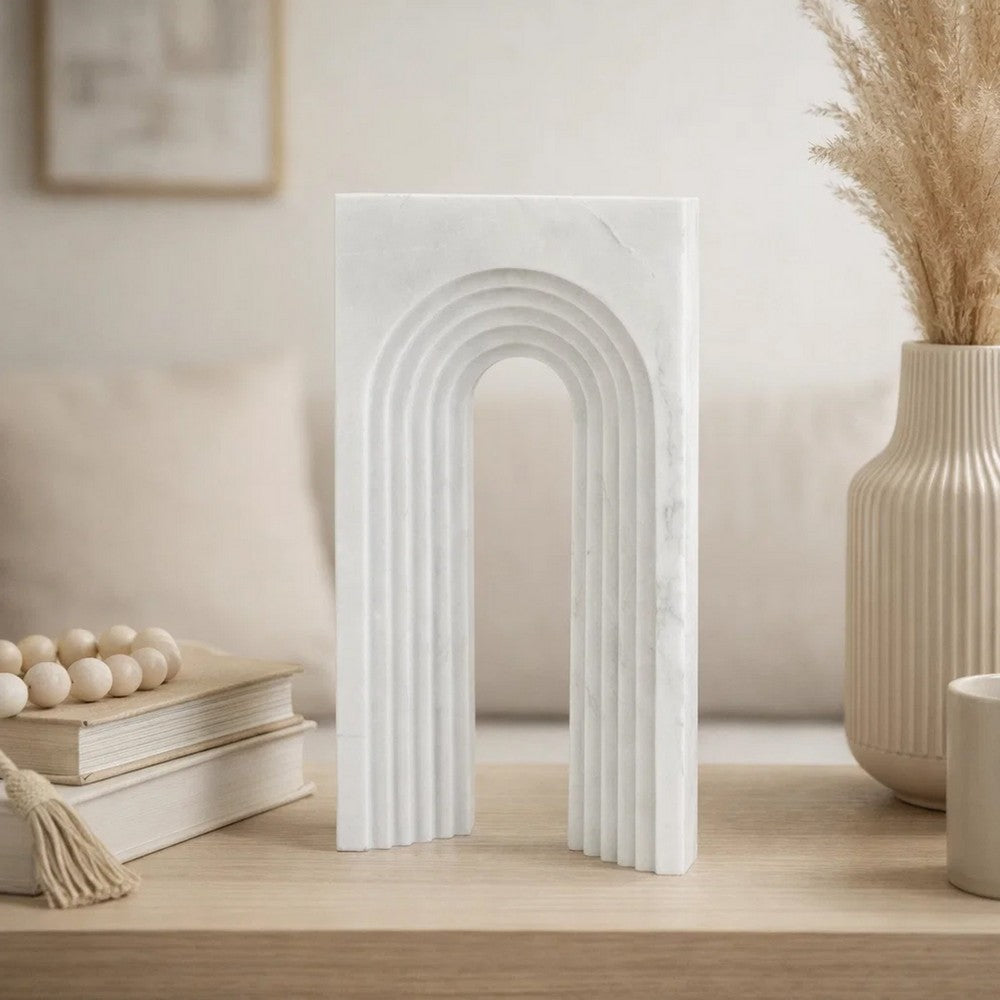 Koa Decorative Roman Sculpture Arch Doorway Design | 10" White Marble