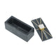Decorative Storage Box with Gold Crystal Handle | 8" Black Marble