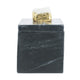 Decorative Storage Box with Gold Crystal Handle | 8" Black Marble