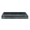 Decorative Tray with Gold Inlay | Raised Edges | 14" Black Marble