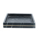 Decorative Tray with Gold Inlay | Raised Edges | 14" Black Marble