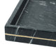 Decorative Tray with Gold Inlay | Raised Edges | 14" Black Marble
