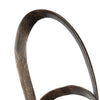 Twined Abstract Ring Sculpture | White Marble Base | 16" Gold Finish