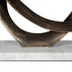 Twined Abstract Ring Sculpture | White Marble Base | 16" Gold Finish