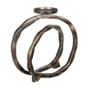Decorative Twisted Loop Candle Holder | 11" Antique Gold Aluminum