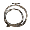 Decorative Twisted Loop Candle Holder | 11" Antique Gold Aluminum
