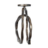 Decorative Twisted Loop Candle Holder | 11" Antique Gold Aluminum