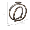 Decorative Twisted Loop Candle Holder | 11" Antique Gold Aluminum