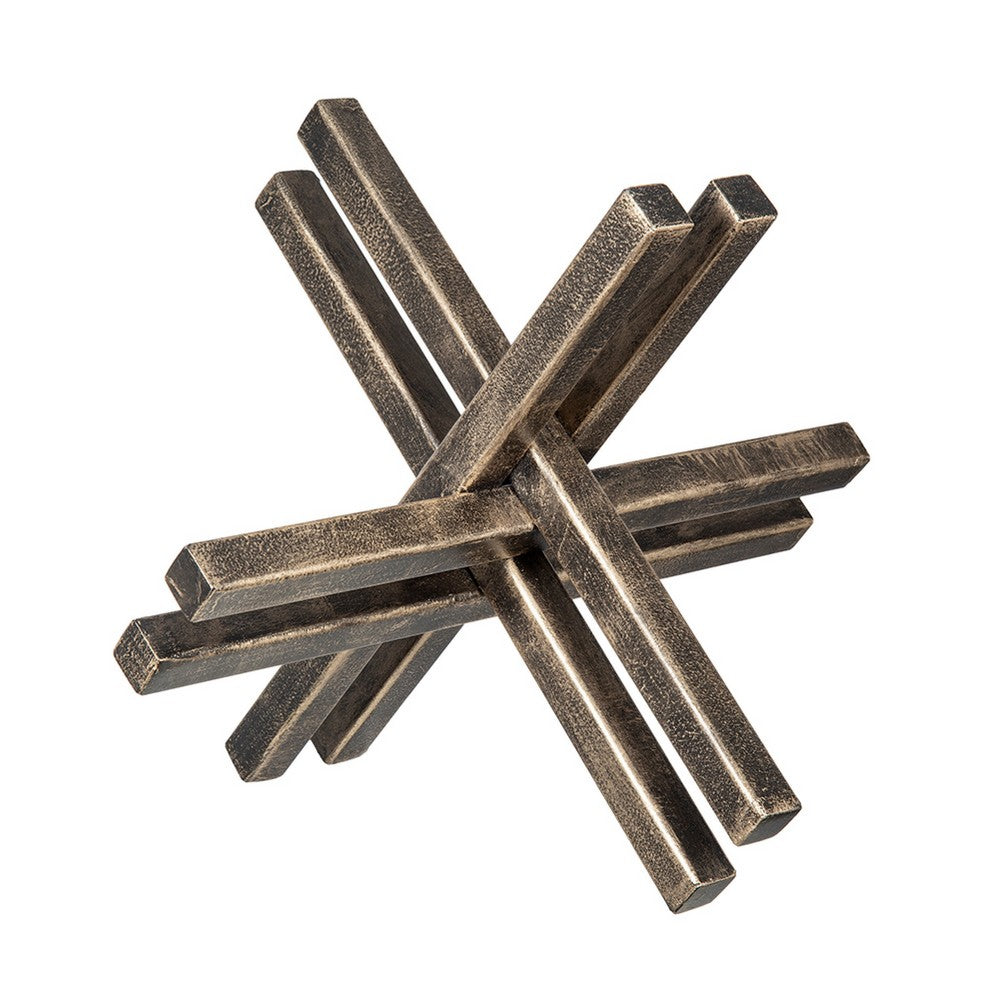 Jack Like Sculpture for Tabletop Decor | 12" Dark Gold Black Finish
