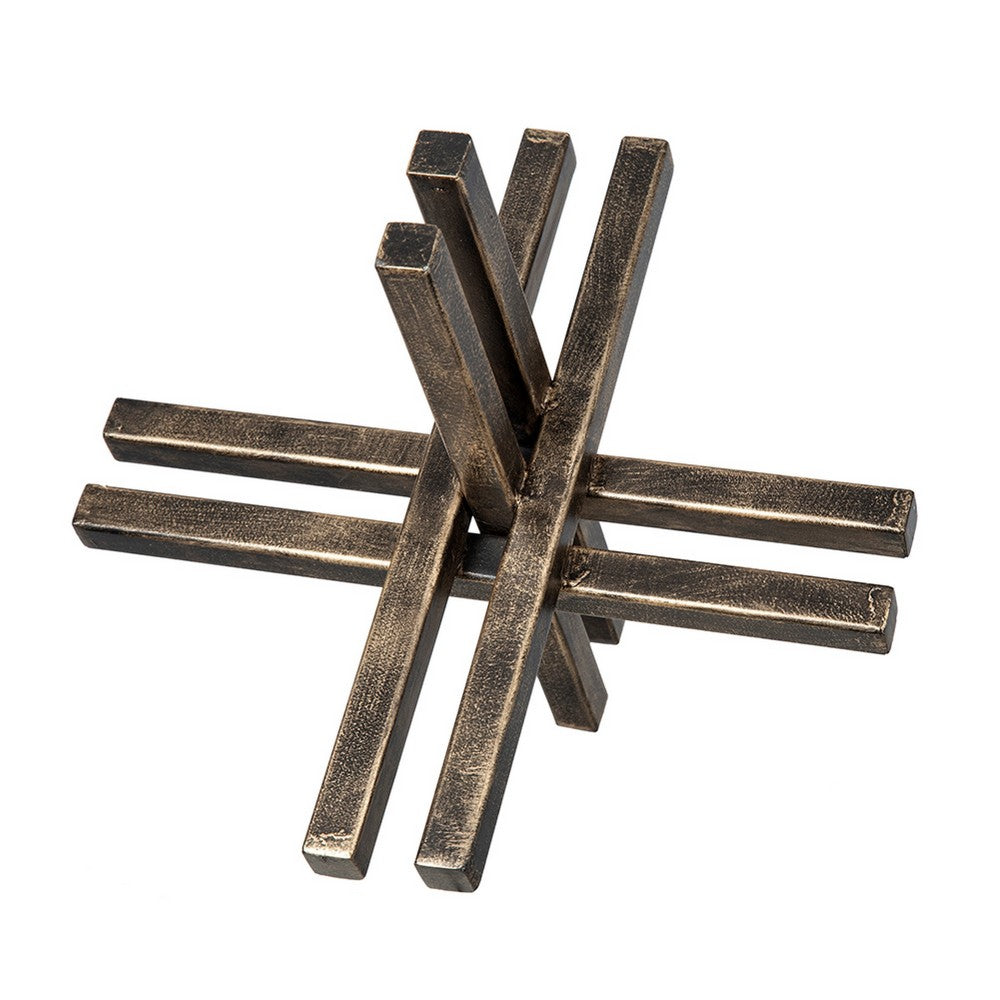 Jack Like Sculpture for Tabletop Decor | 12" Dark Gold Black Finish