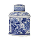 Decorative Lidded Jars Set of 2 | Classic White Blue Chinoiserie Art