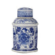 Decorative Lidded Jars Set of 2 | Classic White Blue Chinoiserie Art
