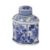 Decorative Lidded Jars Set of 2 | Classic White Blue Chinoiserie Art