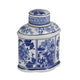Decorative Lidded Jars Set of 2 | Classic White Blue Chinoiserie Art