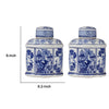 Decorative Lidded Jars Set of 2 | Classic White Blue Chinoiserie Art