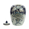 Botanical Ginger Jar with Lid | Classical Blue White Floral Motifs | 11"
