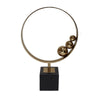 Mavy Small Tabletop Decor | Ring Statuary Black Marble | Gold Steel 14"