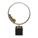 Mavy Small Tabletop Decor | Ring Statuary Black Marble | Gold Steel 14"