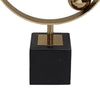 Mavy Small Tabletop Decor | Ring Statuary Black Marble | Gold Steel 14"