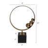 Mavy Small Tabletop Decor | Ring Statuary Black Marble | Gold Steel 14"