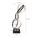 Haren Large Sculpture | Silver Steel Intertwined Rings | Black Marble 23"