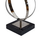 Haren Small Sculpture | Silver Steel Intertwined Rings | Black Marble 15"