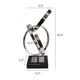 Haren Small Sculpture | Silver Steel Intertwined Rings | Black Marble 15"