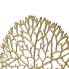 Tabletop Decor | Abstract Coral Statuary | Black Marble | Gold Metal 16"