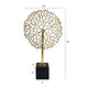 Tabletop Decor | Abstract Coral Statuary | Black Marble | Gold Metal 16"
