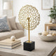 Tabletop Decor | Abstract Coral Statuary | Black Marble | Gold Metal 16"