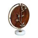 Orion Blossom Sculpture w Marble Base | Brown Wood | Gold Metal 17"