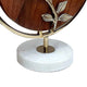 Orion Blossom Sculpture w Marble Base | Brown Wood | Gold Metal 17"