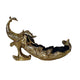 Tabletop Decor | Peacock Sculpture w Bowl Section | Gold and Black 23"