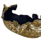 Tabletop Decor | Peacock Sculpture w Bowl Section | Gold and Black 23"
