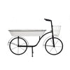 Indoor Outdoor Bicycle Plant Stand w Basket | White | 39" Black Iron